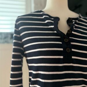 Lauren Ralph Lauren Navy and White Striped Top